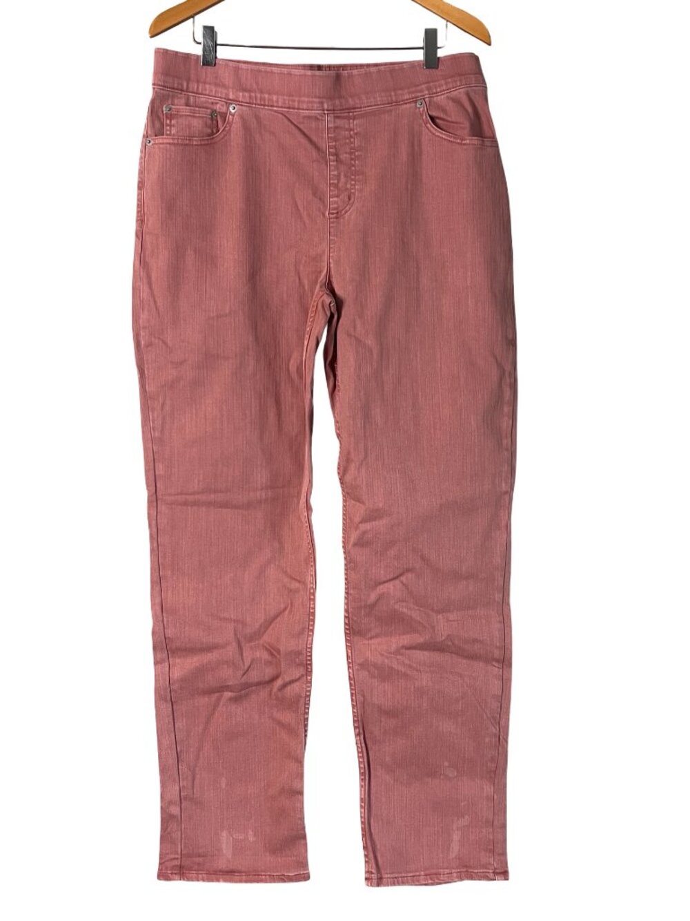 A739078 LOGO Lori Goldstein Tall Pull-On Boyfriend Jeans Mauve Rose 14